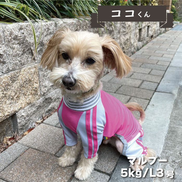 4色展開<br>COOLジャージ風カバーオール 小型犬・胴長足長 - VERY-PET