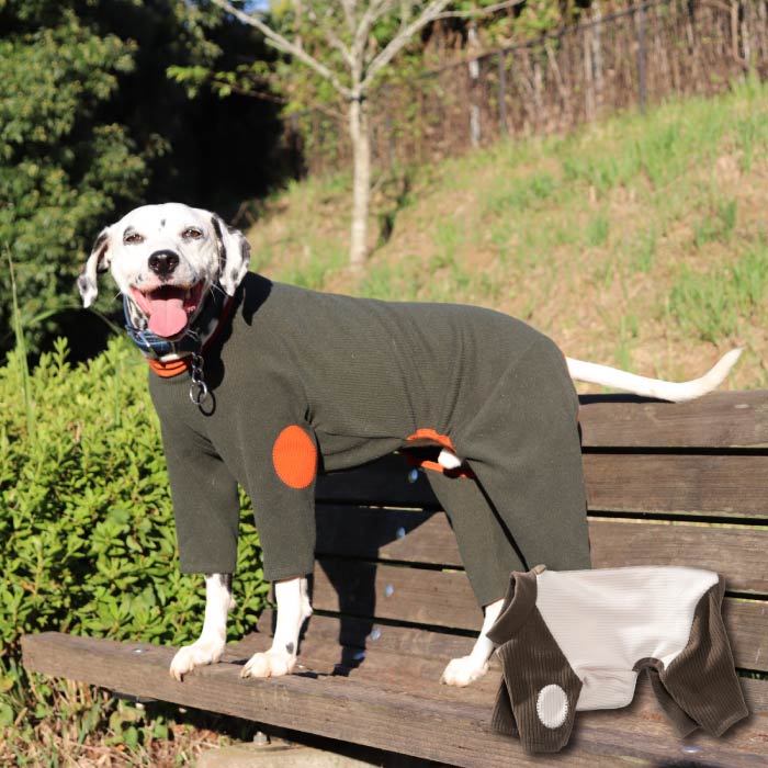 ストレッチ肘あて付きカバーオール 中型犬 - VERY-PET