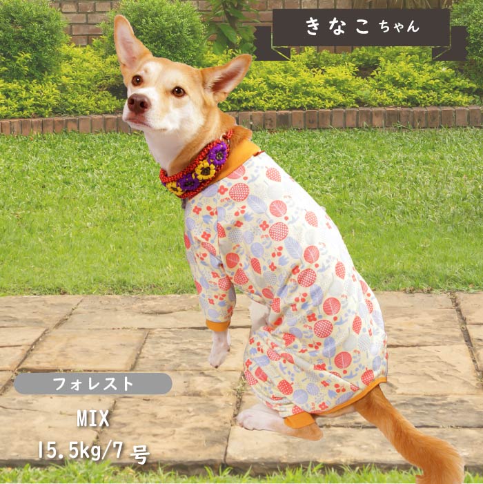 裏起毛プリントカバーオール 中型犬 - VERY-PET