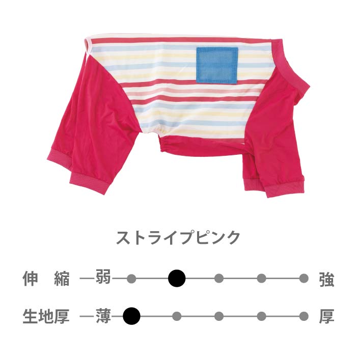 フレブル・パグ [全13size展開]<br>プリントクールロンパース ストライプピンク - VERY-PET