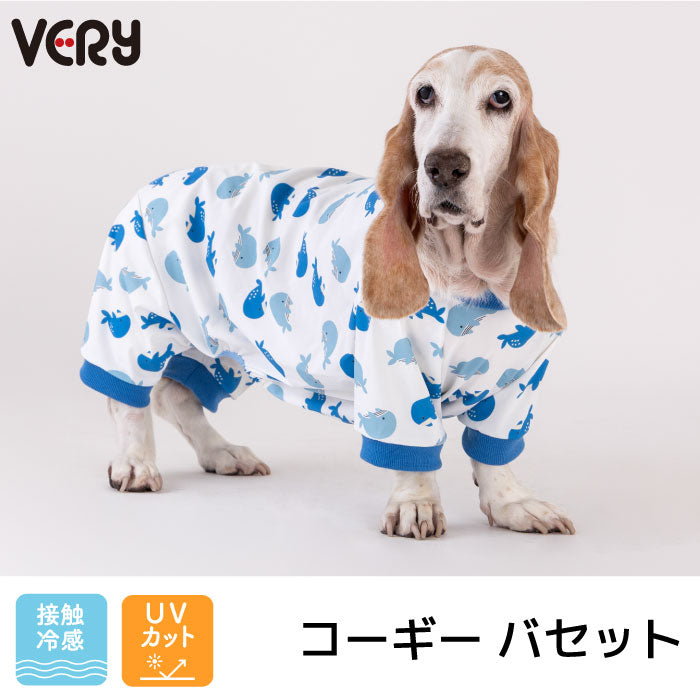 コーギー・バセット [全33size展開]<br>プリントクールロンパース クジラ - VERY-PET