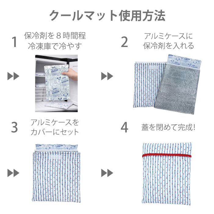 熱中症対策に！専用やわらか保冷剤付<br>デザインカバーCOOLマット - VERY-PET