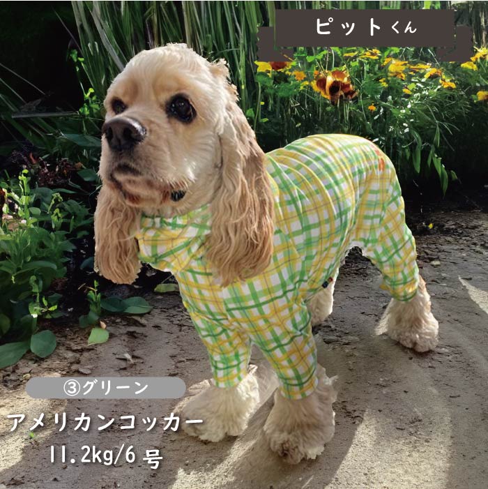 接触冷感 フード付き撥水クールカバーオール 中型犬 - VERY-PET