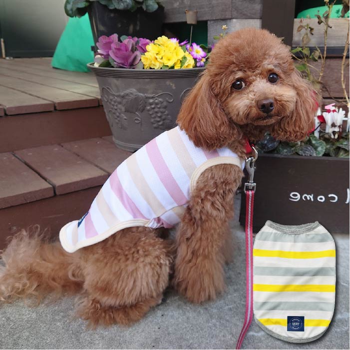【接触冷感&amp;濡らして冷たい】<br>クールボーダータンク 小型犬・胴長・ダックス - VERY-PET