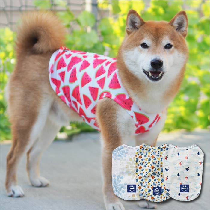 【接触冷感&amp;濡らして冷たい】<br>クールプリントタンク 小型犬・胴長・ダックス - VERY-PET