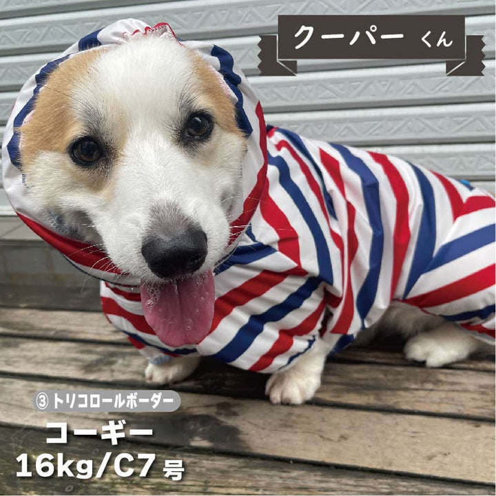 【新型】ストレッチフルカバー レインコート 4脚 コーギータイプ - VERY-PET
